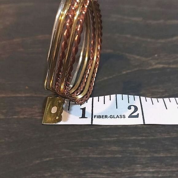 Vtg mixed metal wire cuff bracelet - Picture 8 of 9